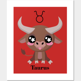 Taurus Zodiac Sign Cute Posters and Art